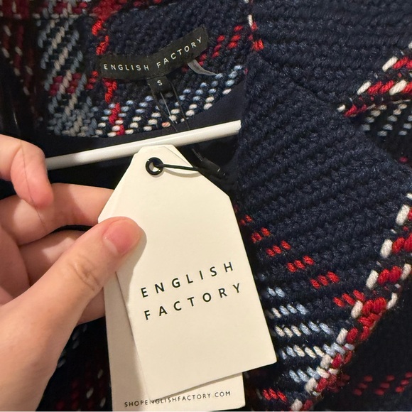 English Factory Navy Plaid Navy Coat - Picture 6 of 6